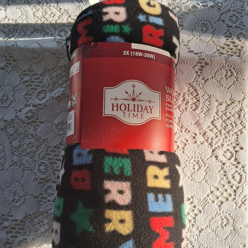 NWT Pajamas Lounge Pants 2X Womens holiday fleece warm comfy clothes